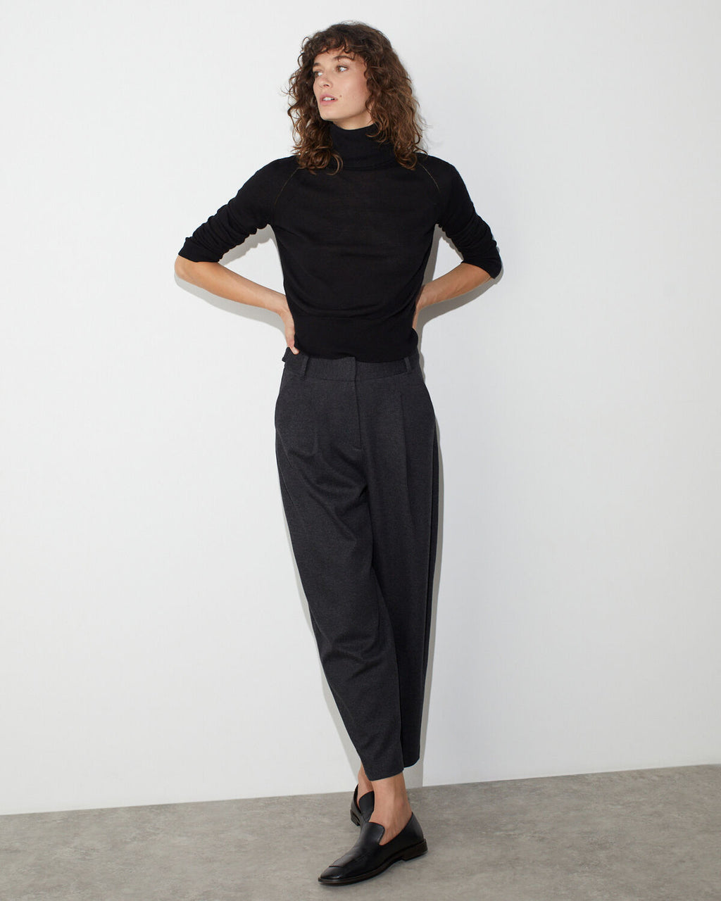 Pantalon barrel en jersey - M081 GRIS NOIR - 1