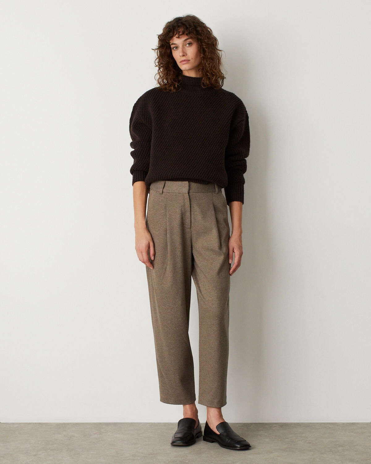 Pantalon barrel en jersey - M342 MOCCA - 2