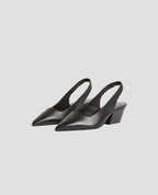 Slingbacks en cuir - H092 BLACK - 1