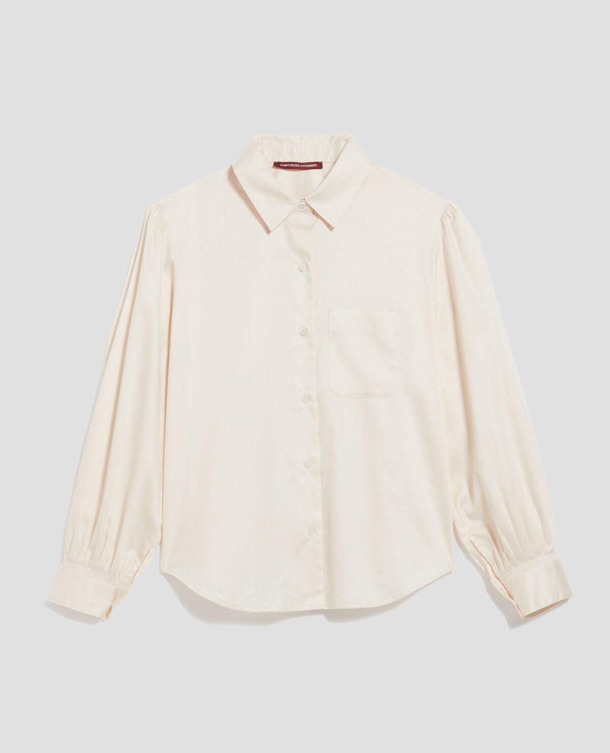 Chemise en coton satiné - I300 PEARLED IVORY - 1