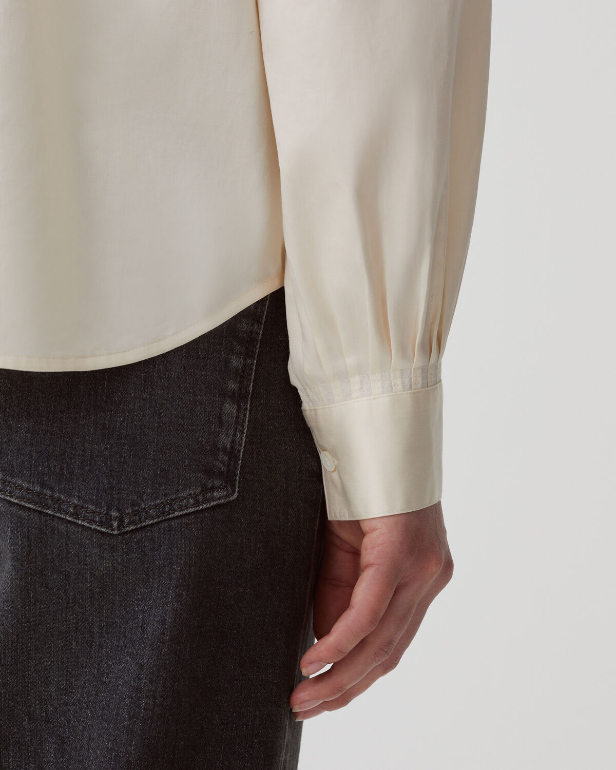 Chemise en coton satiné - I300 PEARLED IVORY - 2