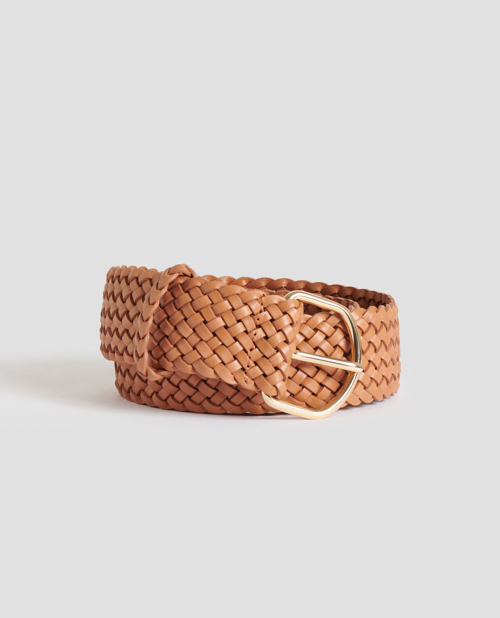 Ceinture large tressée en cuir - J490 MUSTARD GOLD - 1