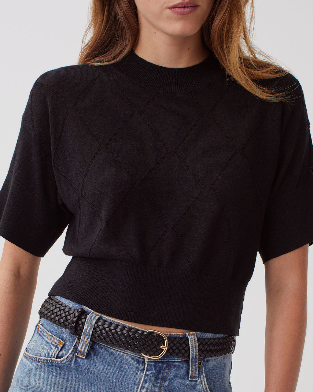 Ceinture fine tressée en cuir - H091 BLACK BEAUTY - 2