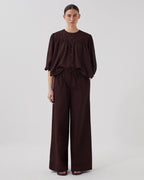 Blouse en voile de coton - J790 CHOCOLATE PLUM - 1
