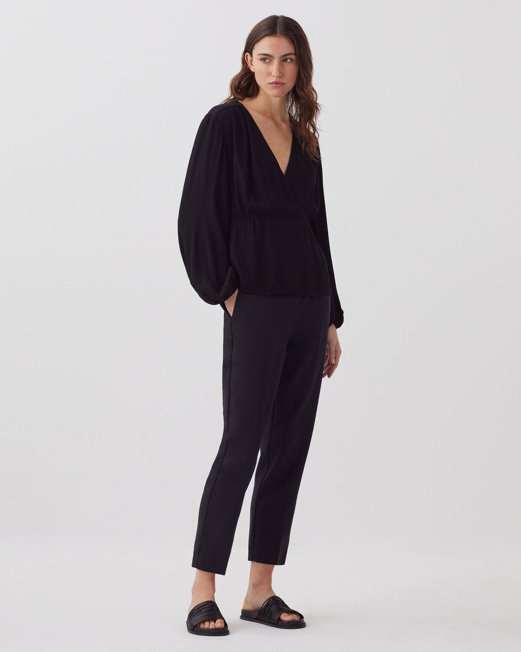 Blouse cache-cœur fluide - H091 BLACK BEAUTY - 2