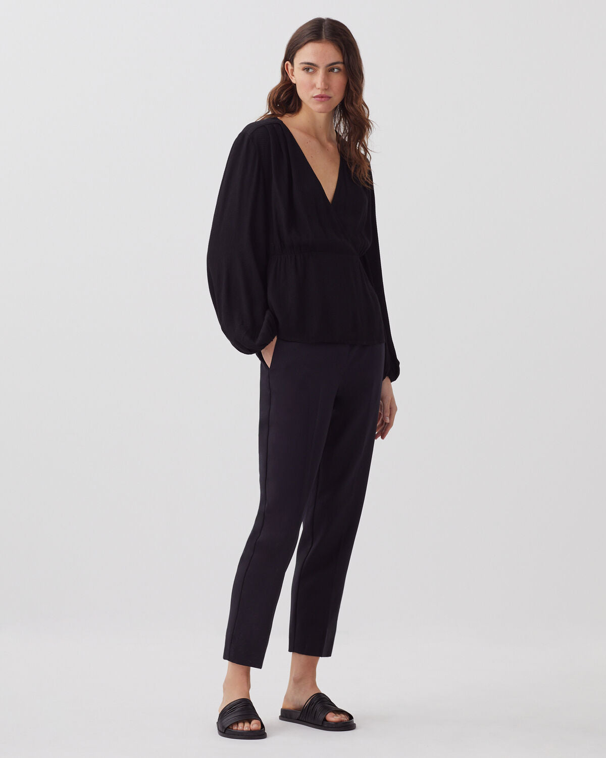 Blouse cache-cœur fluide - H091 BLACK BEAUTY - 2