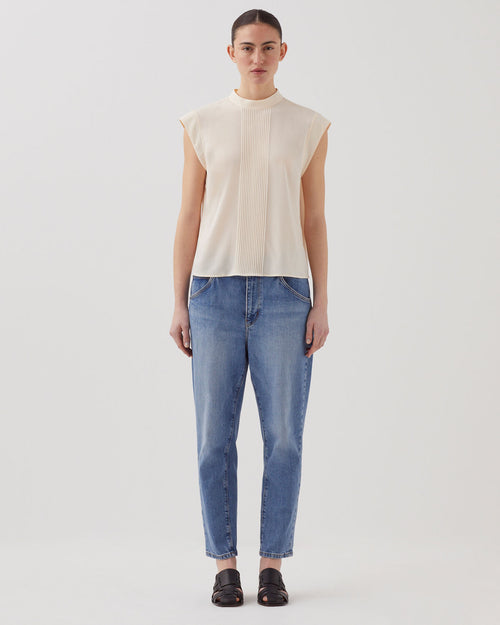Blouse fluide sans manches - J300 NATURAL - 2