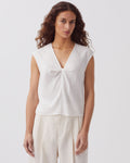 Top fluide sans manches torsadé - H003 WHITE - 1