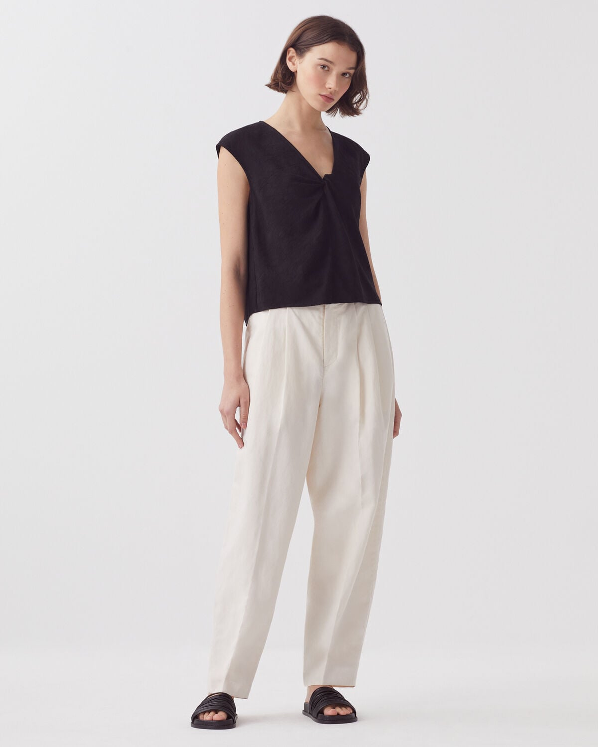 Top fluide sans manches torsadé - H091 BLACK BEAUTY - 2