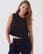 Top texturé sans manches - H091 BLACK BEAUTY - 1
