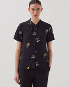Chemise fluide à manches courtes - J091 FL BOUQUET BLACK - 1
