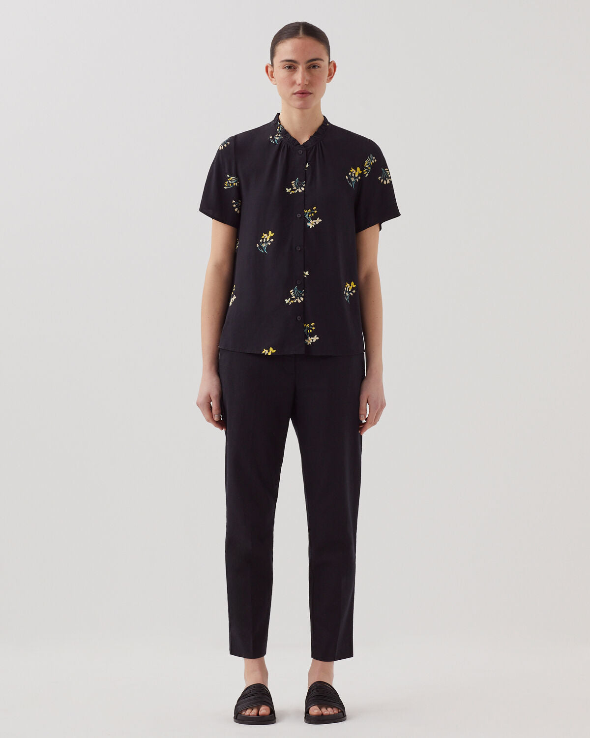 Chemise fluide à manches courtes - J091 FL BOUQUET BLACK - 2