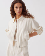Blouson court zippé - J314 BEIGE - 1