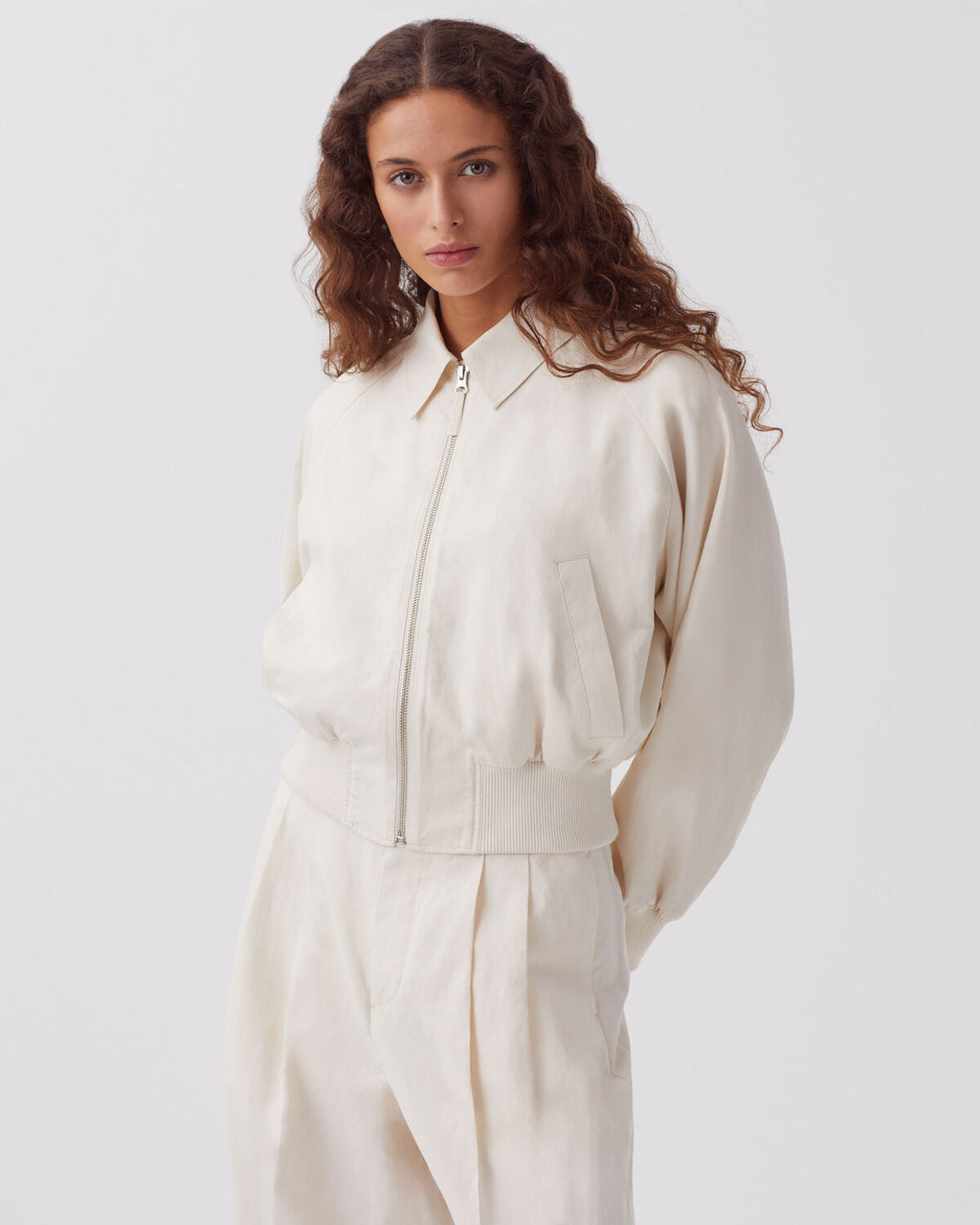 Blouson court zippé - J314 BEIGE - 2