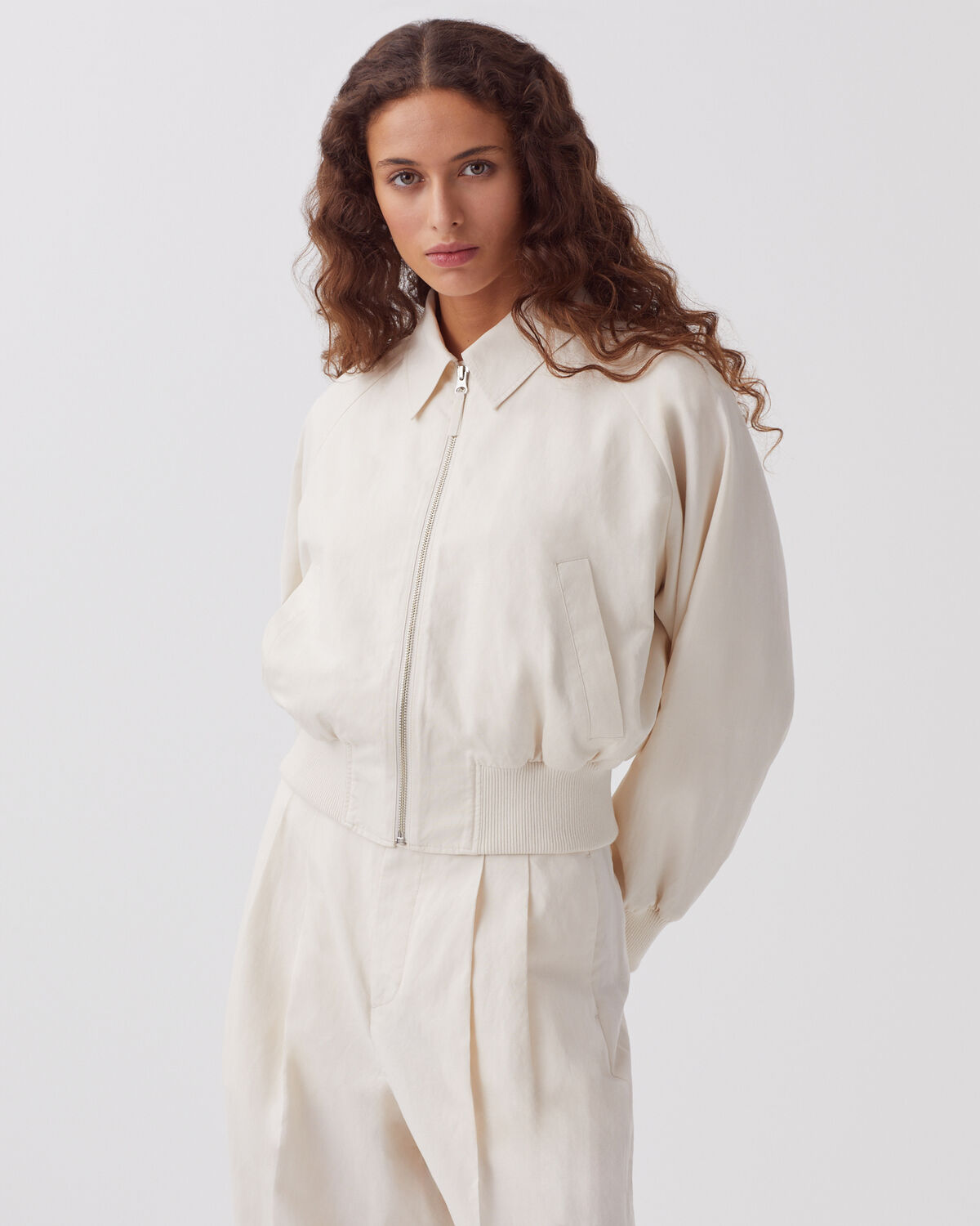 Blouson court zippé - J314 BEIGE - 2