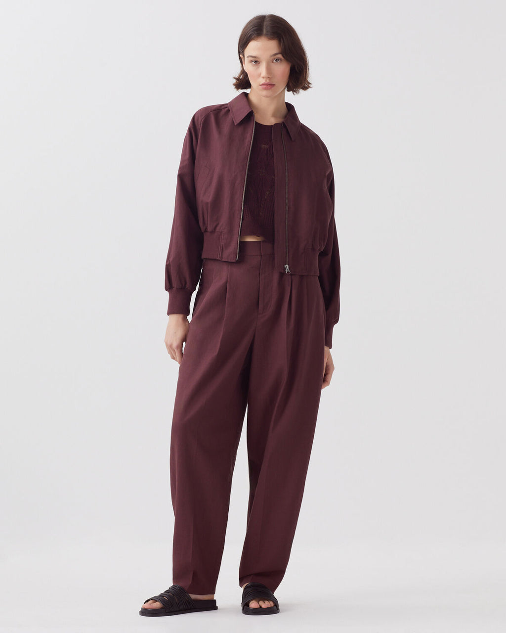 Blouson court zippé - J380 DECADENT CHOCOLATE - 2