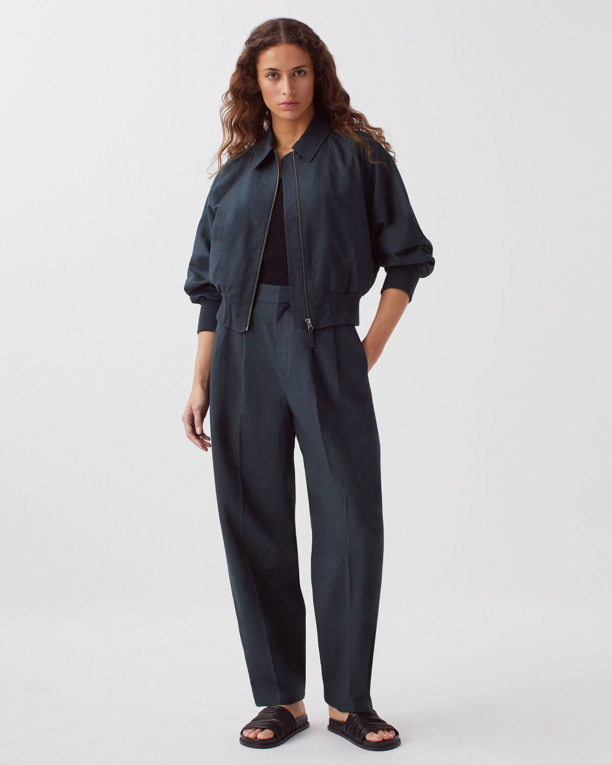 Blouson court zippé - J690 BLUEBERRY - 2