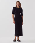 Robe longue crochet texturé en coton - H091 BLACK BEAUTY - 1