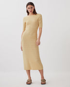 Robe longue crochet texturé en coton - J300 NATURAL - 1