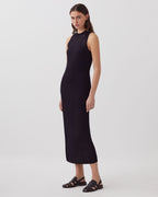 Robe longue en maille côtelée - H695 NIGHT SKY - 1