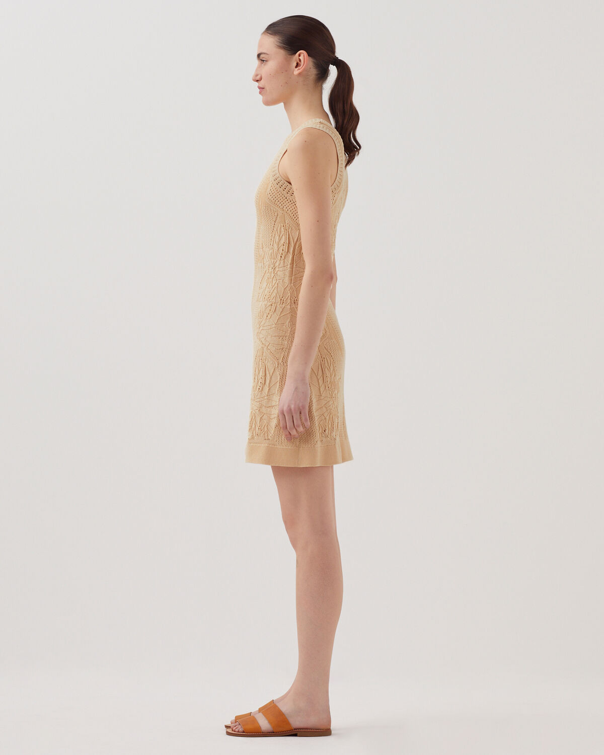 Robe courte en crochet à motif floral - J300 NATURAL - 2