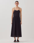 Robe longue à bretelles en voile de coton - H091 BLACK BEAUTY - 1