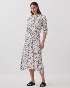 Robe longue fluide - J301 FLOWER CAMO ECRU - 1