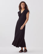 Robe longue fluide torsadée - H091 BLACK BEAUTY - 1