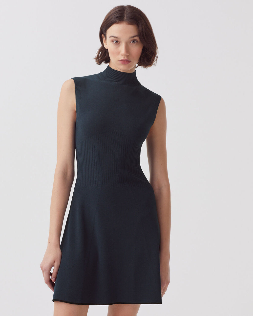 Robe courte en maille - J690 BLUEBERRY - 1