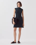 Robe courte en maille - J690 BLUEBERRY - 2