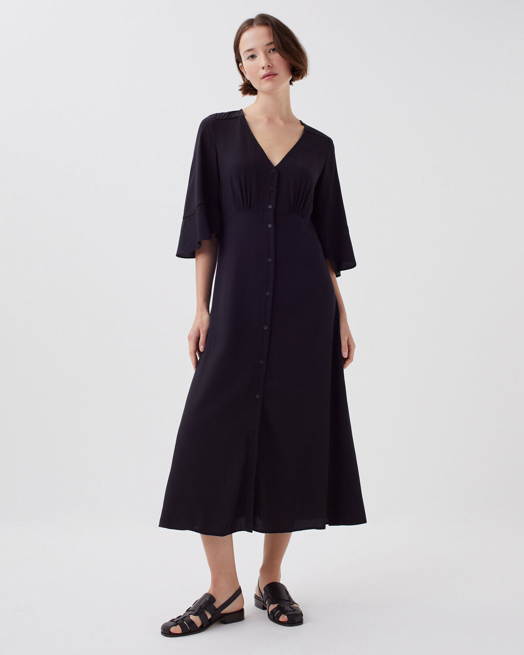 Robe longue fluide LUDIVINE - H091 BLACK BEAUTY - 1