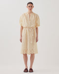 Robe midi broderie anglaise en coton - I307 ECRU - 1