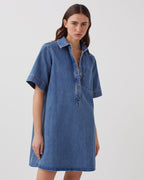 Robe chemise courte en denim - J621 LIGHT BLUE - 1