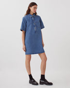Robe chemise courte en denim - J621 LIGHT BLUE - 2