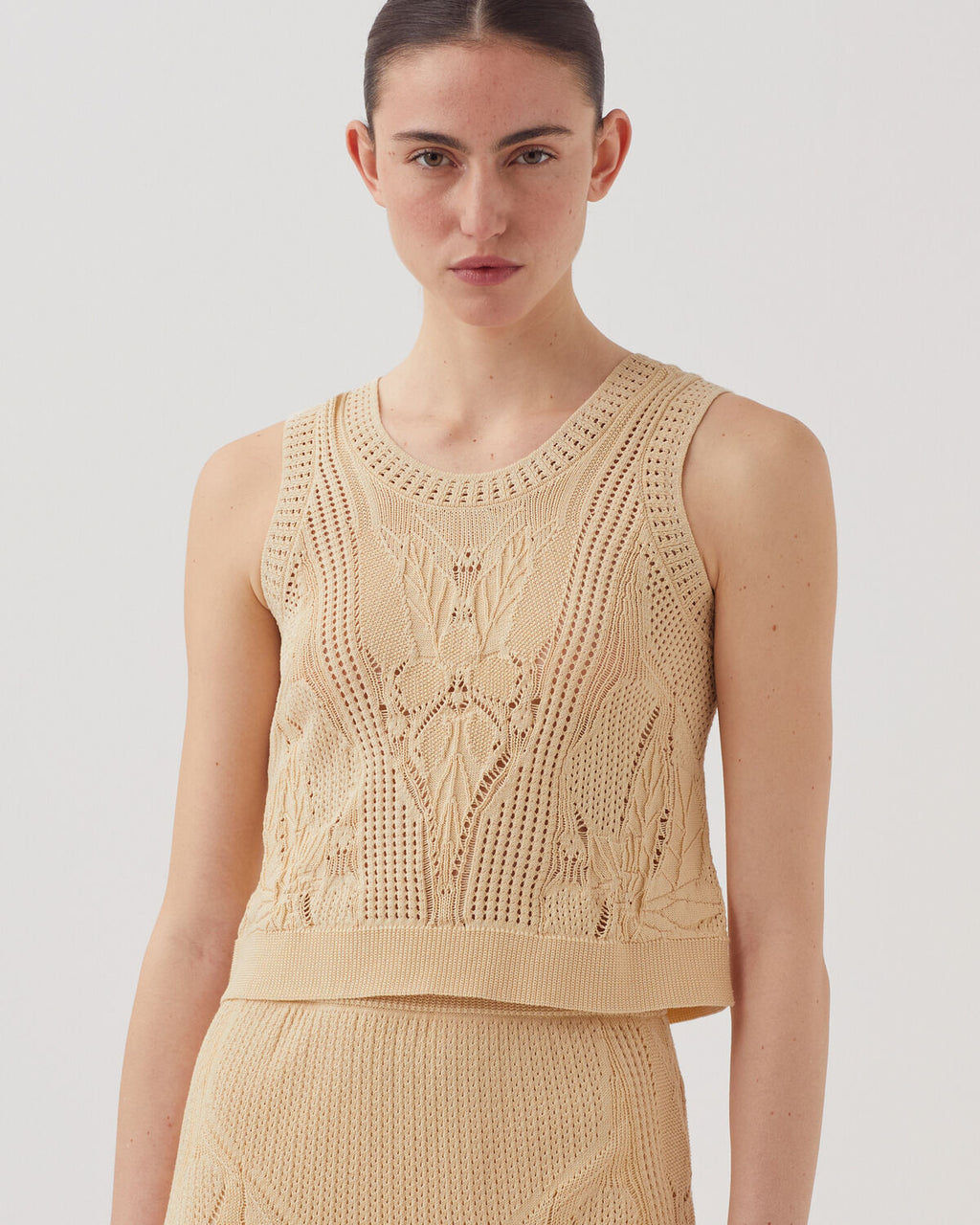 Débardeur en coton crochet - J300 NATURAL - 1