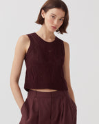 Débardeur en coton crochet - J380 DECADENT CHOCOLATE - 1