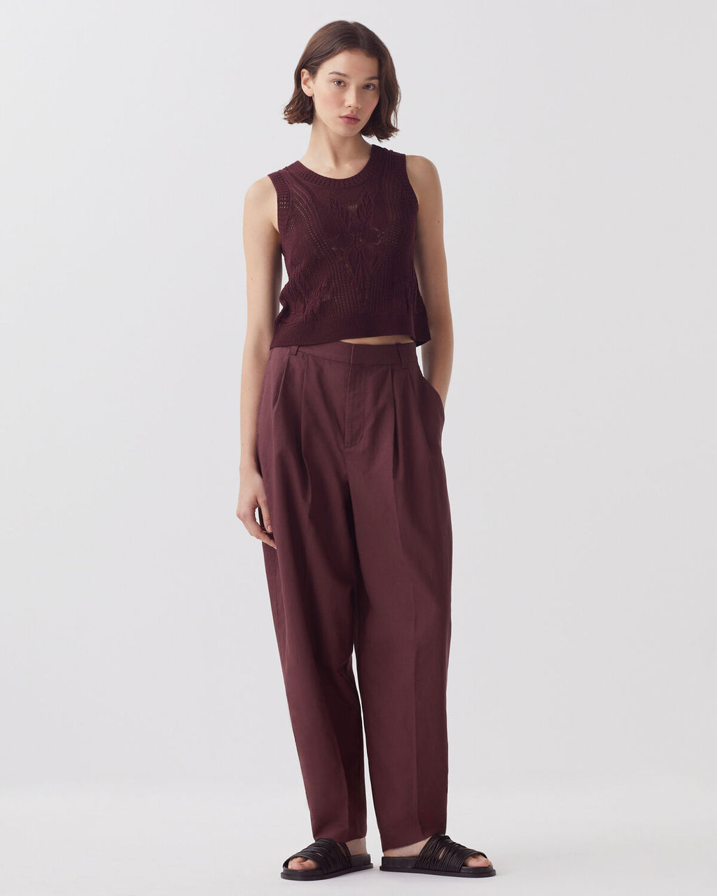 Débardeur en coton crochet - J380 DECADENT CHOCOLATE - 2