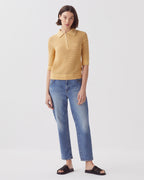 Pull col polo zippé en coton - J420 MOONSTONE - 2
