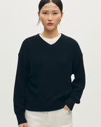 Pull col V en coton - H091 BLACK BEAUTY - 1