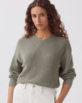 Pull col V en coton - J050 SHADOW GRAY - 1