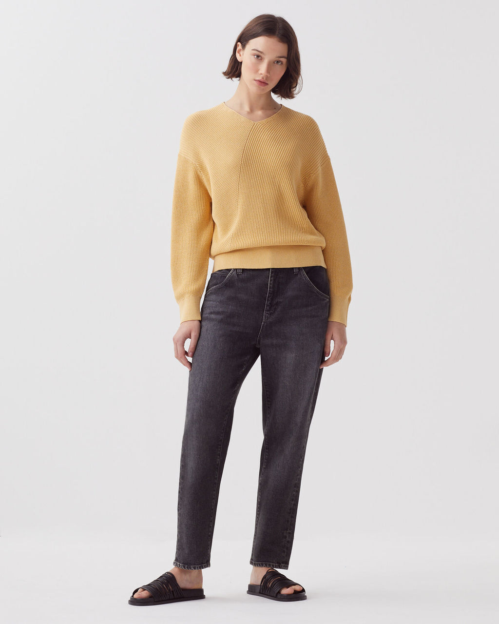 Pull col V en coton - J420 MOONSTONE - 2