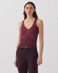 Débardeur long en maille côtelée - J750 BURGUNDY - 1
