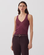 Débardeur long en maille côtelée - J750 BURGUNDY - 1
