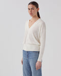 Pull col V à manches longues - H013 GARDENIA - 1