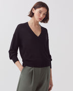 Pull col V à manches longues - H091 BLACK BEAUTY - 1