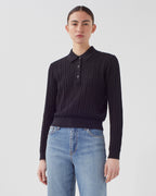 Pull col polo en coton - U090 BLACK - 1