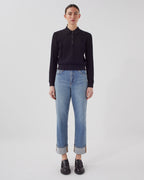 Pull col polo en coton - U090 BLACK - 2
