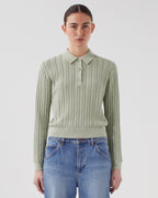 Pull col polo en coton - U520 GREEN - 1