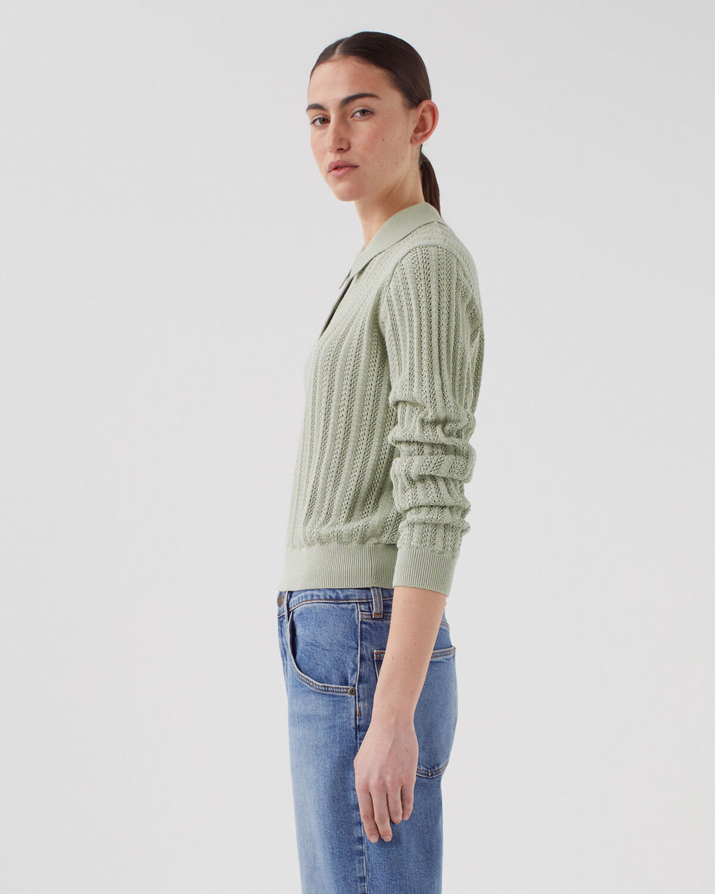 Pull col polo en coton - U520 GREEN - 2
