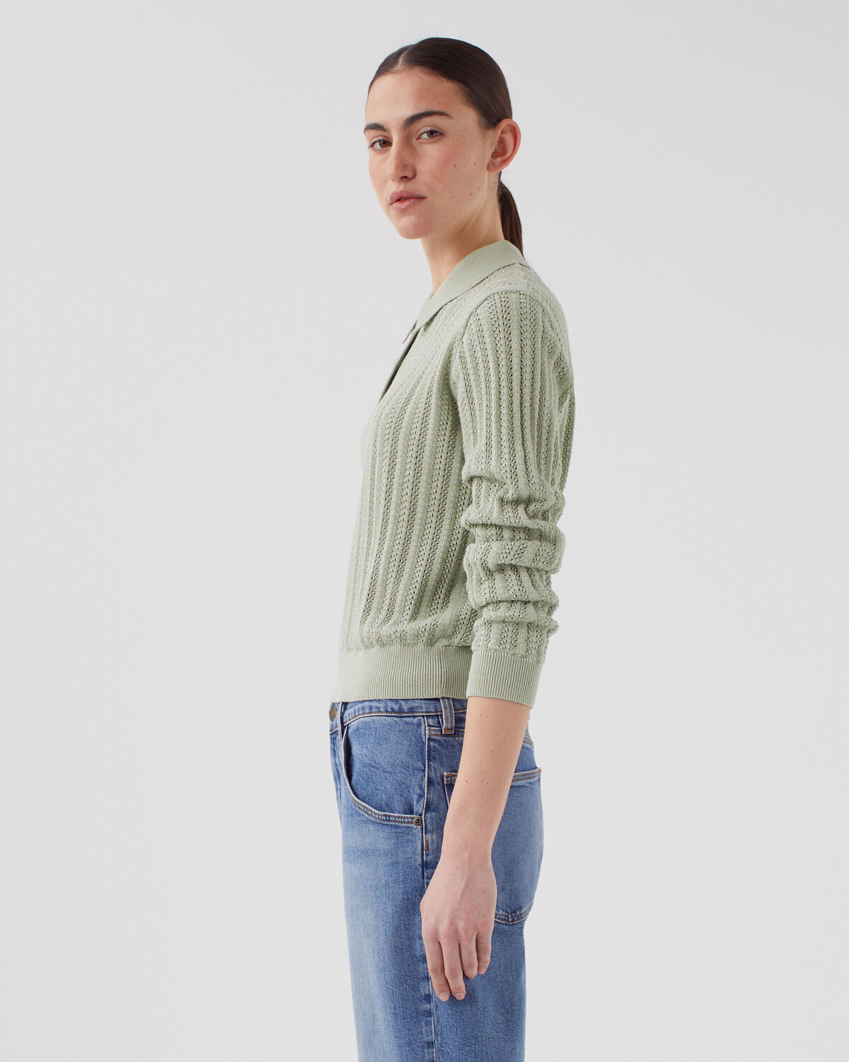 Pull col polo en coton - U520 GREEN - 2